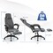 Reclining Ergonomic Office Chair Chenille Fabric Adjustable Headrest Footrest